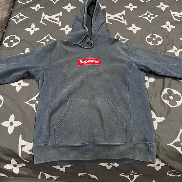 Supreme Box Logo Hoodie Navy - Picture 1 of 8